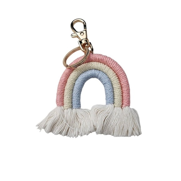 Boho Rainbow Macrame Keychain Bundle 3 - Picture 3 of 4